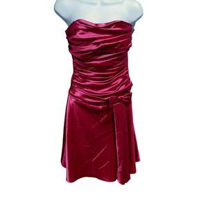 Star Box Strapless Pink Satin Dress Size S